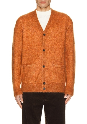 Beams Plus Cardigan Stretch Mohair in Orange - Orange. Size M (also in S).