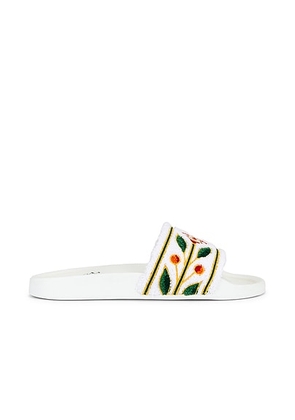 Casablanca Embroidered Terry Slider in White - White. Size 41 (also in 40, 43, 44, 45).