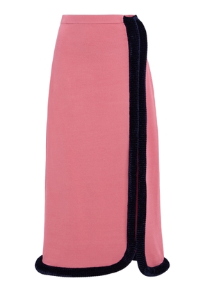 Diotima Castries Velvet-Trimmed Knit Maxi Skirt - Moda Operandi