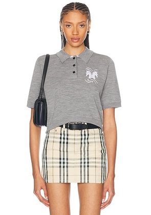 Burberry Short Sleeve Polo Top in Grey - Grey. Size L (also in ).
