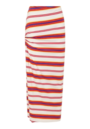 Rabanne Gathered-Detail Stretch-Cotton Maxi Skirt - Moda Operandi