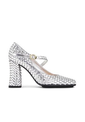Bottega Veneta Step Pump in Silver - Metallic Silver. Size 36.5 (also in 36, 37, 39.5, 40).