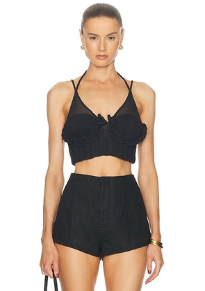 Aisling Camps Wave Bra Top in Black - Black. Size S (also in L).