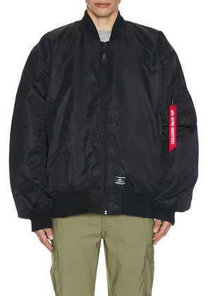ALPHA INDUSTRIES MA-1 Blood Chit Flight Jacket Gen II in Black - Black. Size S (also in XL/1X, XXL/2X).