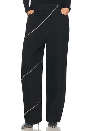 ALAÃA Spiral Wide Leg Jeans in Noir - Black. Size 36 (also in 38, 34).