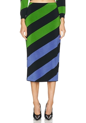 Carolina Herrera Knit Pencil Skirt in Lawn Green Multi - Green. Size L (also in XS).