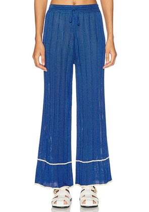 Calle Del Mar Wide Rib Pajama Pant in Lapis & Butter - Royal. Size M (also in L).