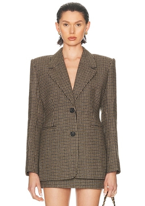 EAVES Rona Blazer in Plaid - Tan. Size M (also in ).