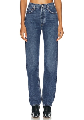 AGOLDE 90s Pinch Waist High Rise Straight Jeans in Control - Blue. Size 23 (also in 27, 30, 32, 33).