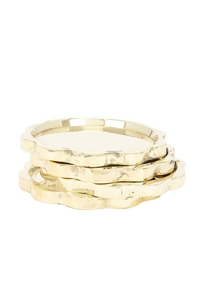 Anastasio Home Sun Coasters in Solid Brass - Metallic Gold. Size all.