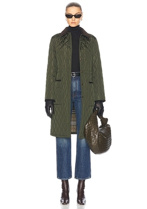 Burberry Quilted Car Coat in Shale - Olive. Size S (also in ).