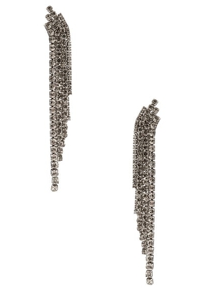 Demarson Rue Earrings in Silver & Crystal - Metallic Silver. Size all.