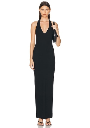 Eterne Halter Maxi Dress in Black - Black. Size M (also in L, XL).