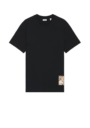 Burberry T-Shirt With Check Label in Black - Black. Size XXL/2X (also in S).