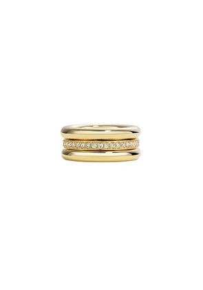 BY PARIAH Triple Gold Diamond Pinky Stack in Grey - Metallic Gold. Size 46 (also in 45, 47).