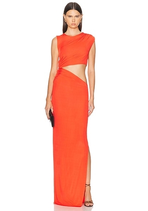 Atlein Cut Out Sleeveless Long Dress in Red - Red. Size 34 (also in ).