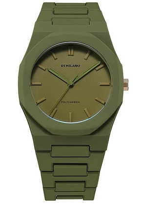 D1 Milano Polycarbon 40.5mm Watch in Military Green - Green. Size all.