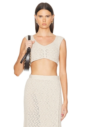 Bottega Veneta Bra Top in Bone & Cloud - Beige. Size S (also in L, XS).
