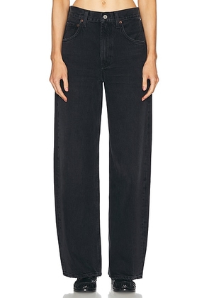 AGOLDE Low Curve Wide Leg Jeans in Black Tar - Black. Size 24 (also in 23, 26, 29, 30, 31, 32, 33, 34).