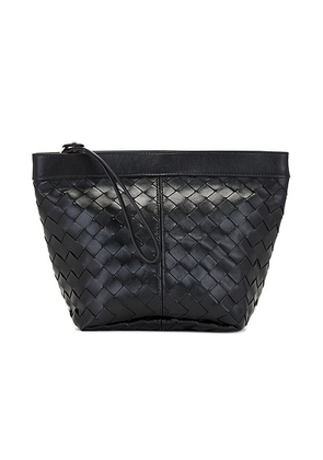 Bottega Veneta Medium Prism Pouch in Black & Gold - Black. Size all.