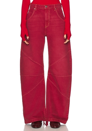 EB Denim Frederic Barrel Wide Leg Jeans in Sundown - Red. Size 28 (also in 24).