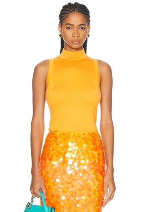 Carolina Herrera Mock Neck Top in Marigold - Orange. Size XS (also in L).