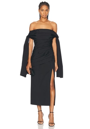 Carolina Herrera Off The Shoulder Midi Dress in Black - Black. Size 6 (also in 2).