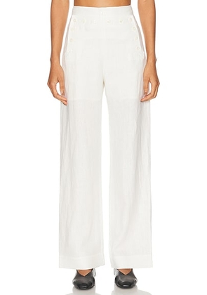 BODE Linen Sailor Trouser in White - White. Size 29 (also in 27, 30).