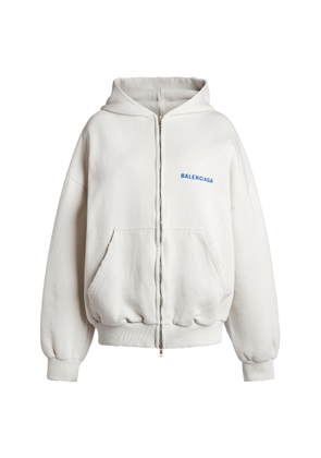 Balenciaga Zip-Up Cotton Hoodie - Moda Operandi