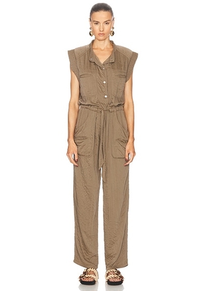 Isabel Marant Etoile Suzie Jumpsuit in Khaki - Taupe. Size 40 (also in 34, 42).