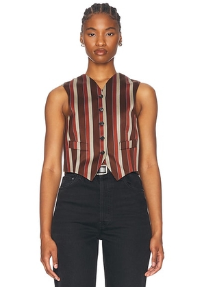BODE Arizona Stripe Waistcoat in Multi - Brown. Size 8 (also in 0).