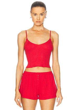 Cou Cou Intimates The Cami Top in Cherry Red - Red. Size M (also in L, XL).