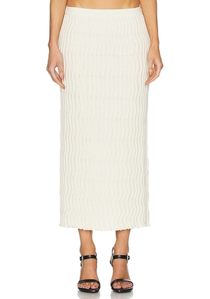 Bottega Veneta Rib Knit Midi Skirt in String - White. Size M (also in XS, L).