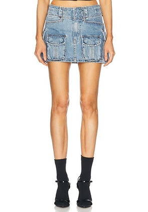 Alexander Wang Mini Cargo Skirt in Vintage Light Indigo - Blue. Size 30 (also in 29).