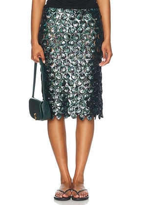 Christopher Esber Photon Crochet Skirt in Multi - Teal. Size M (also in L).