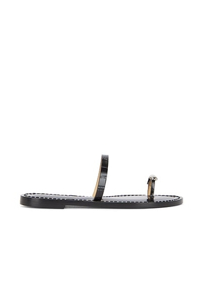 Amanu The Kibera Sandal in Black & Silver - Black. Size 10 (also in 7, 9).