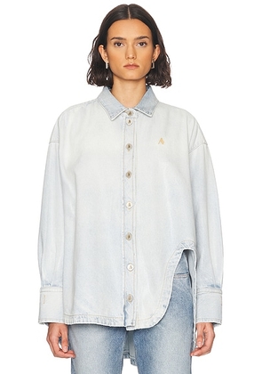 THE ATTICO Blouson Top in Sky Blue - Blue. Size 38 (also in 36, 40, 42, 44).