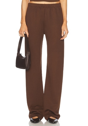 Eterne Straight Leg Sweatpant in Chocolate - Chocolate. Size S (also in L, XL).