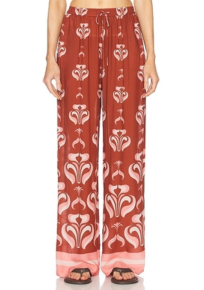 ADRIANA DEGREAS Vintage Lily Wide Leg Pant in in Unique - Brick. Size S (also in L).