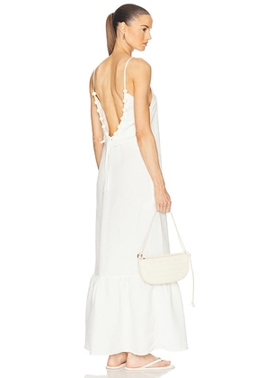 ADRIANA DEGREAS Golden Age Solid Strap Long Dress in Off White - White. Size S (also in L).