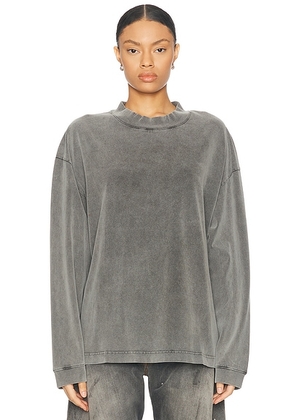 Acne Studios Enick Long Sleeve T-shirt in Faded Black - Charcoal. Size S (also in L, XS).