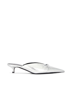 Balenciaga Knife Bow Mule in Silver - Metallic Silver. Size 40 (also in 36).