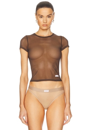 Alexander Wang Short Sleeve Tee in Chocolate Brown - Chocolate. Size XXS (also in XS).