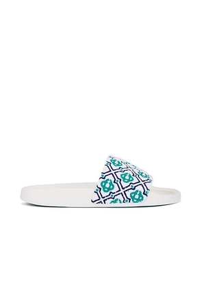 Casablanca Womens Embroidered Terry Slider in Monogram - White. Size 37 (also in 36, 40).