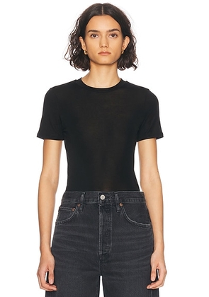 AGOLDE Ronya Layering Rib Tee in Black - Black. Size S (also in L).