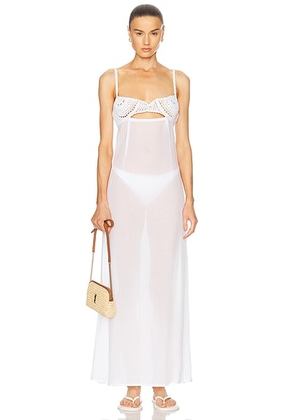 Akoia Swim Luna Dress in White - White. Size S (also in XS, M).