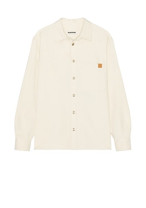 DARKPARK Serge Japanese Long Sleeve Shirt in Ecru - Cream. Size M (also in L, S).