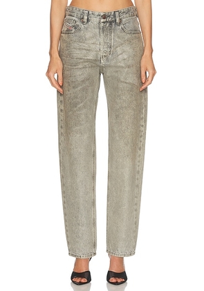 Diesel Mid Rise Straight Leg Jeans in Silver Metallic - Grey. Size 26 (also in 24, 27).