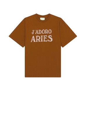 Aries Jadoro Aries Diamante Tee in Brown - Brown. Size M (also in L, XL/1X).