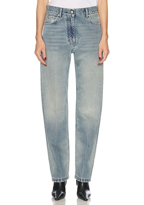 DARKPARK Naomi Boyfriend Straight Leg Jeans in Fold Light Wash - Blue. Size 25 (also in 24, 29, 30).